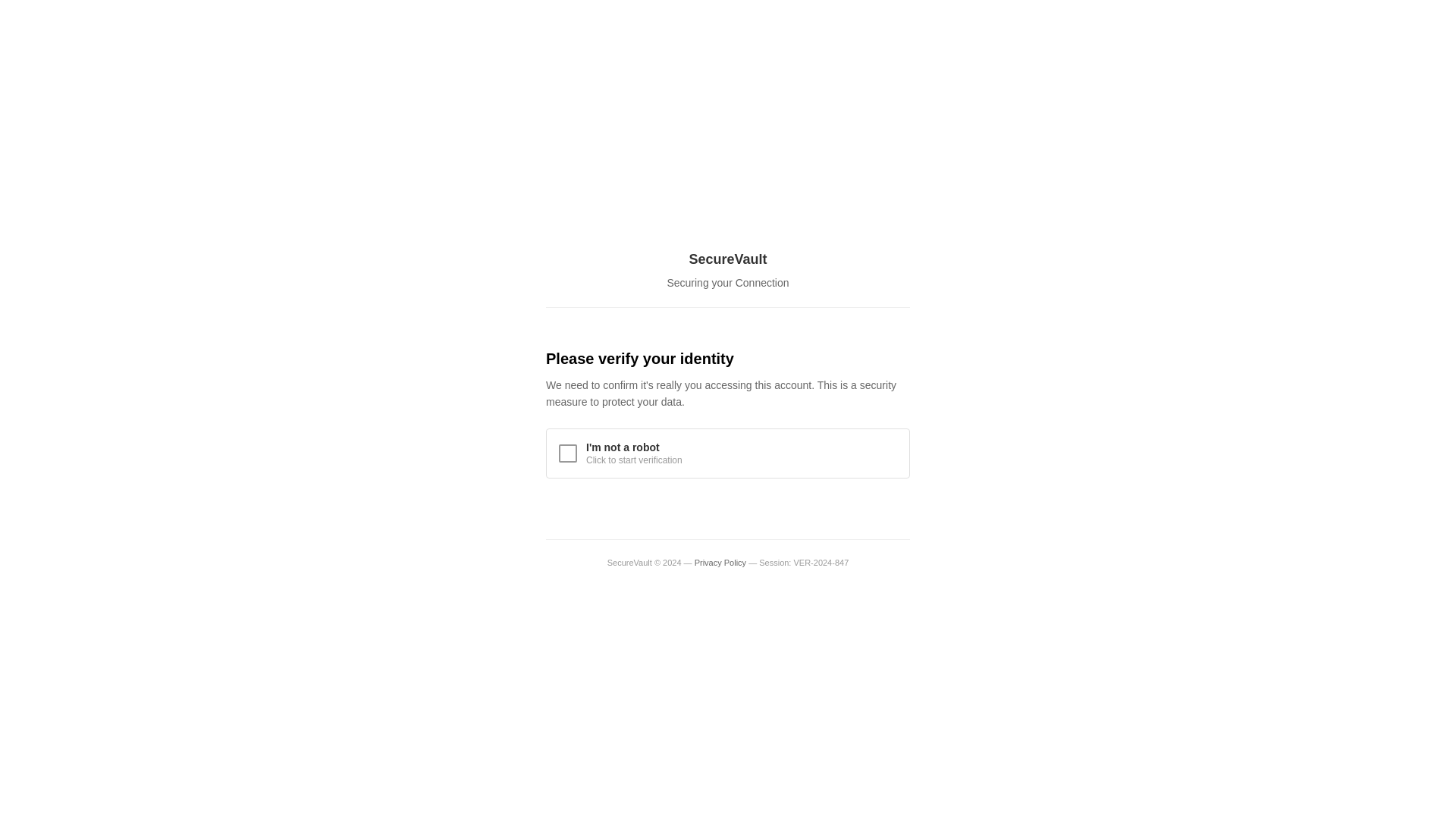 website screenshot of https://securevault-syncload.pages.dev/