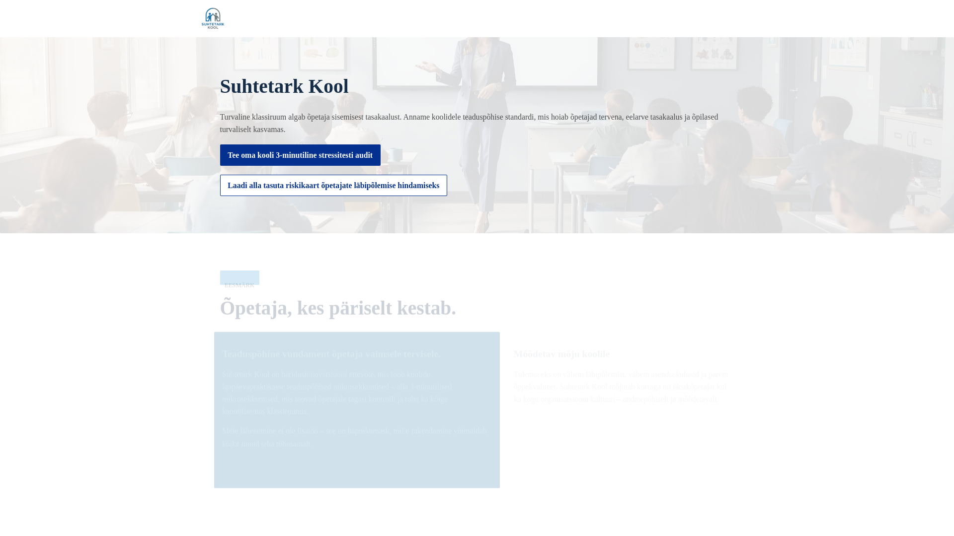 website screenshot of https://suhtetarkkool.ee/