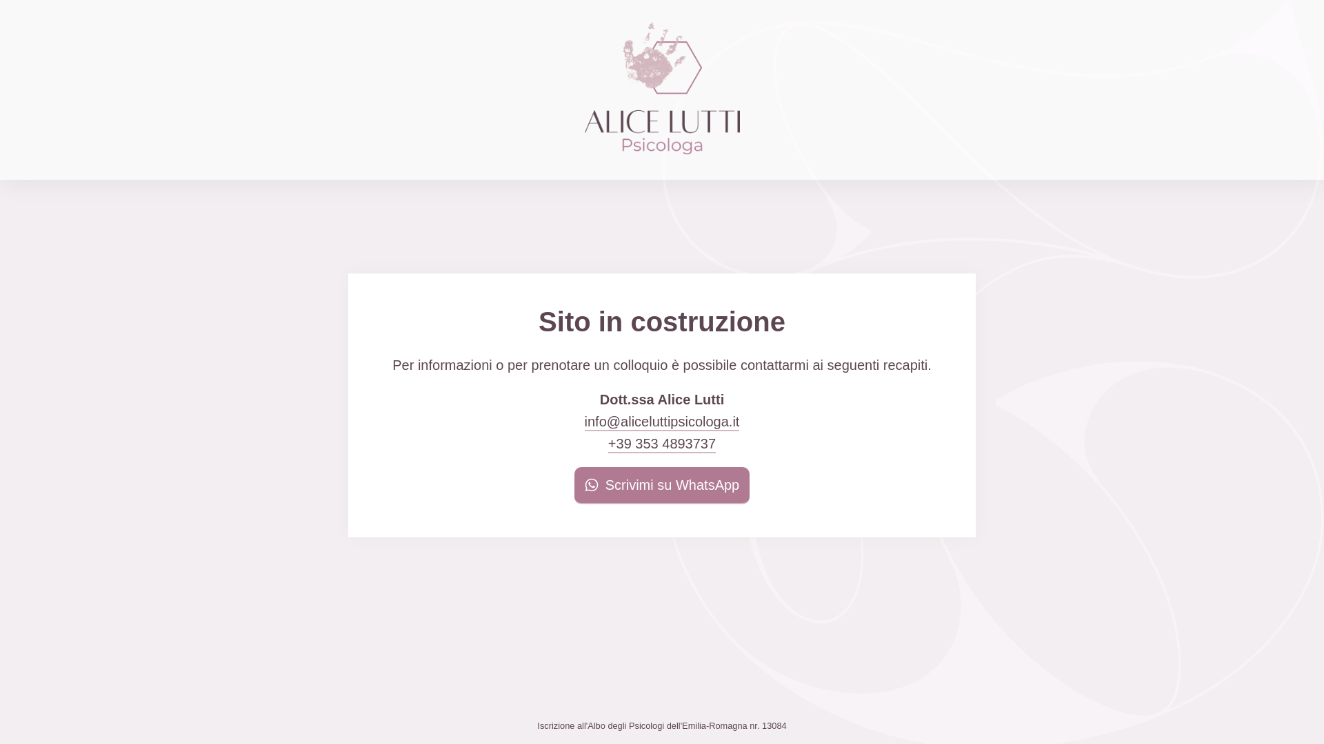 website screenshot of https://aliceluttipsicologa.it