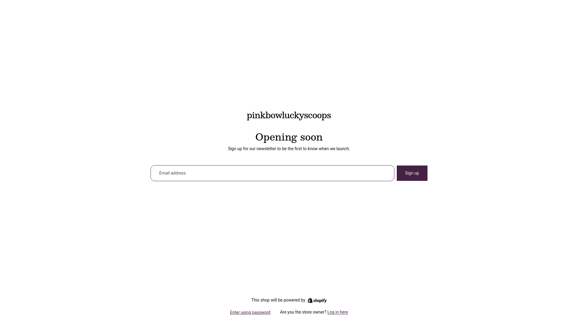 website screenshot of https://pinkbowluckyscoops.com/