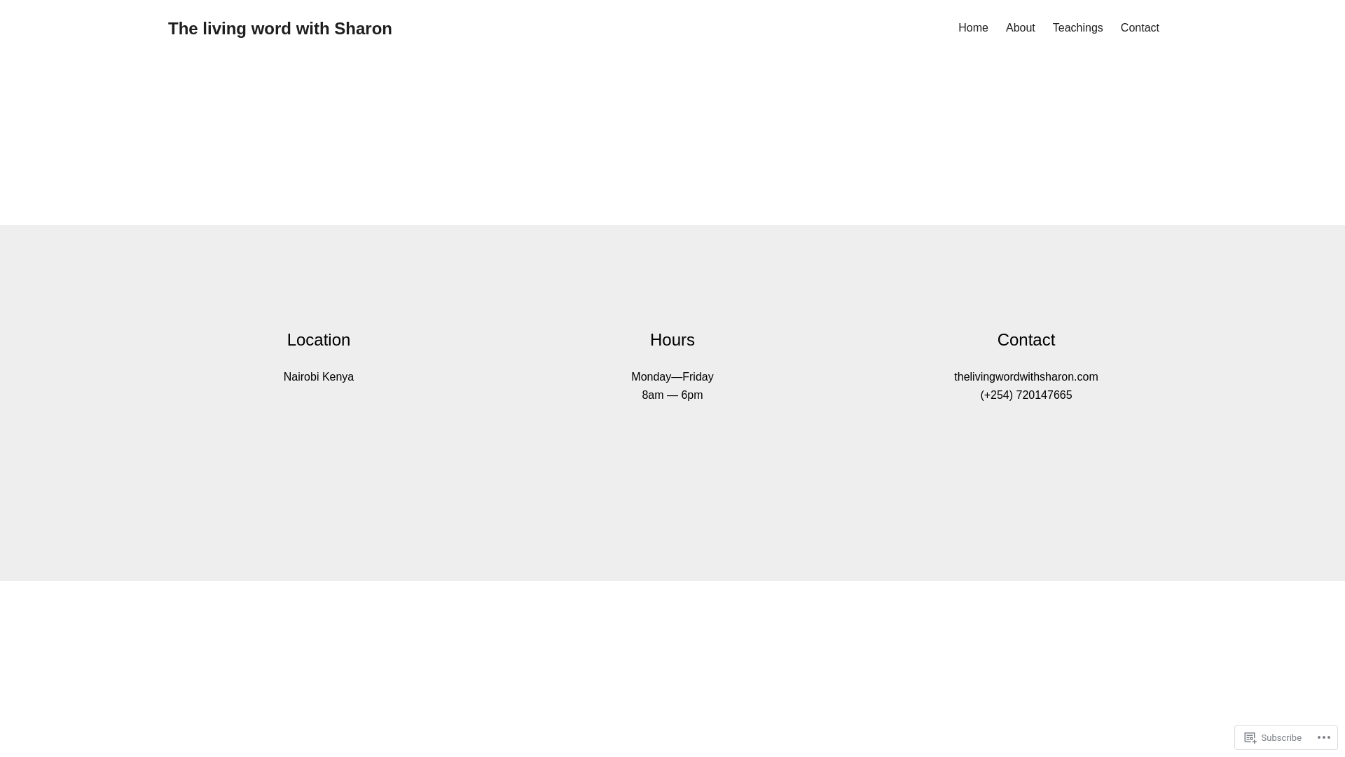 website screenshot of https://thelivingwordwithsharon.com/