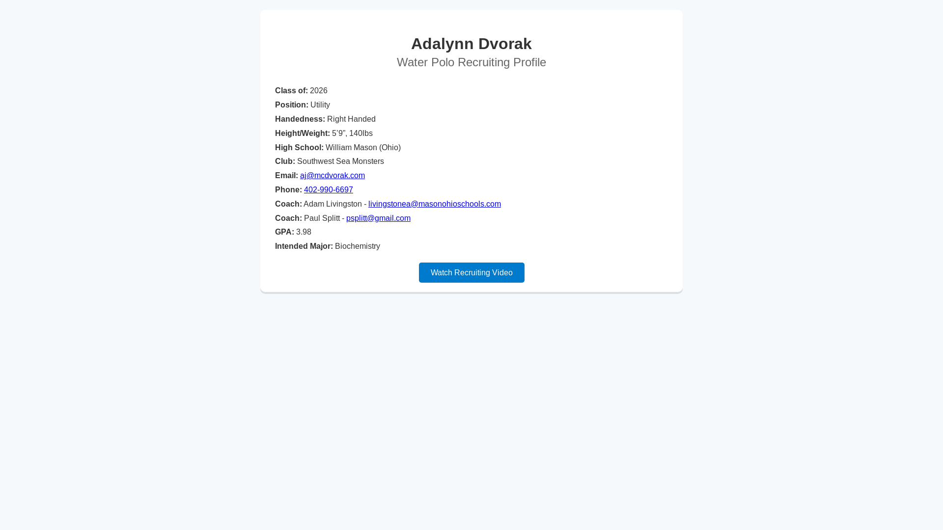 website screenshot of https://adalynndvorak.com/