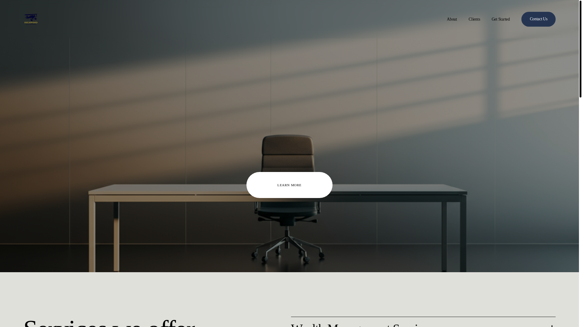 website screenshot of https://highwindwealthmanagement.com/