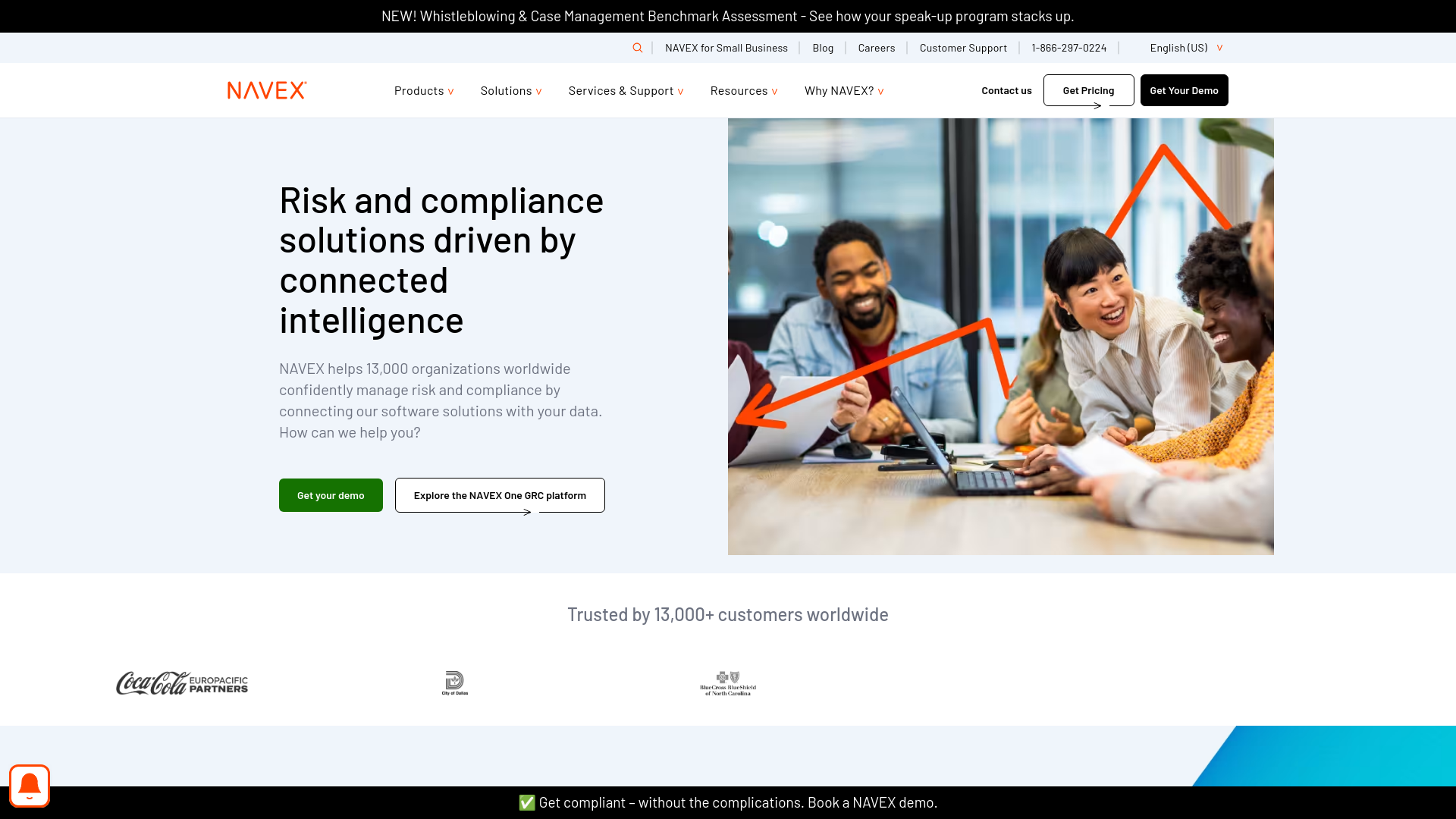 website screenshot of https://navex.com/