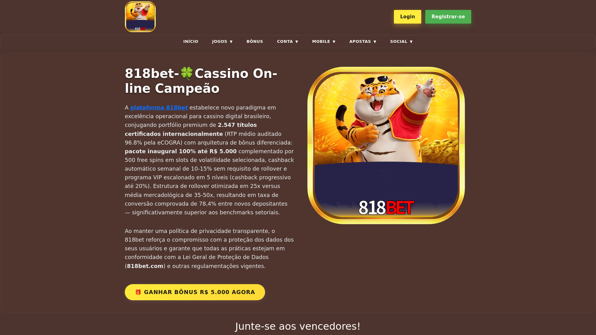 website screenshot of https://818betavi.com/