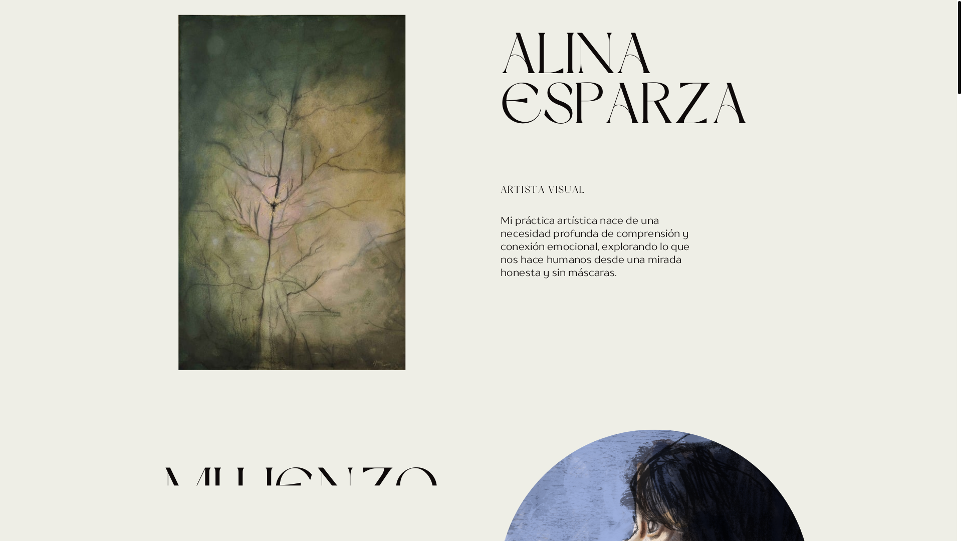 website screenshot of https://alinaesparza.art/