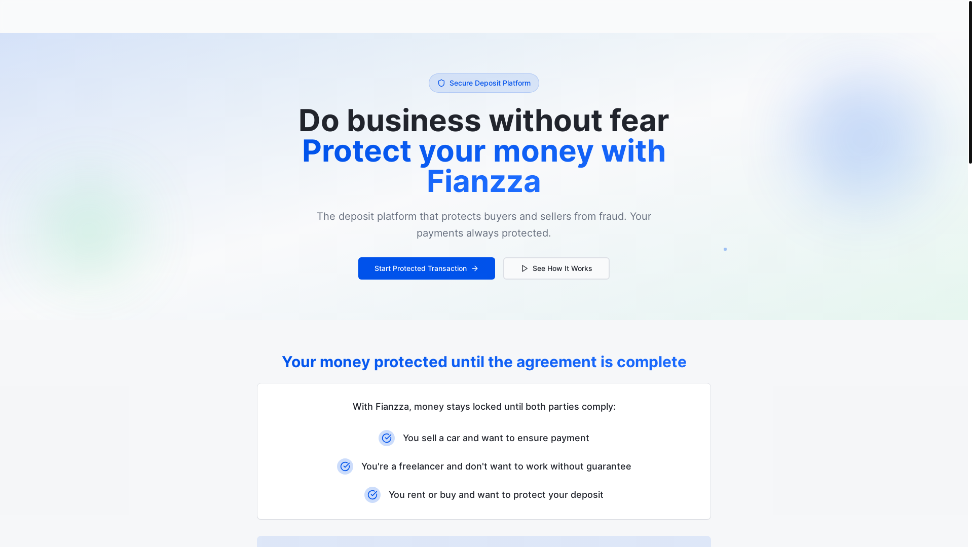 website screenshot of https://fianzza.app/