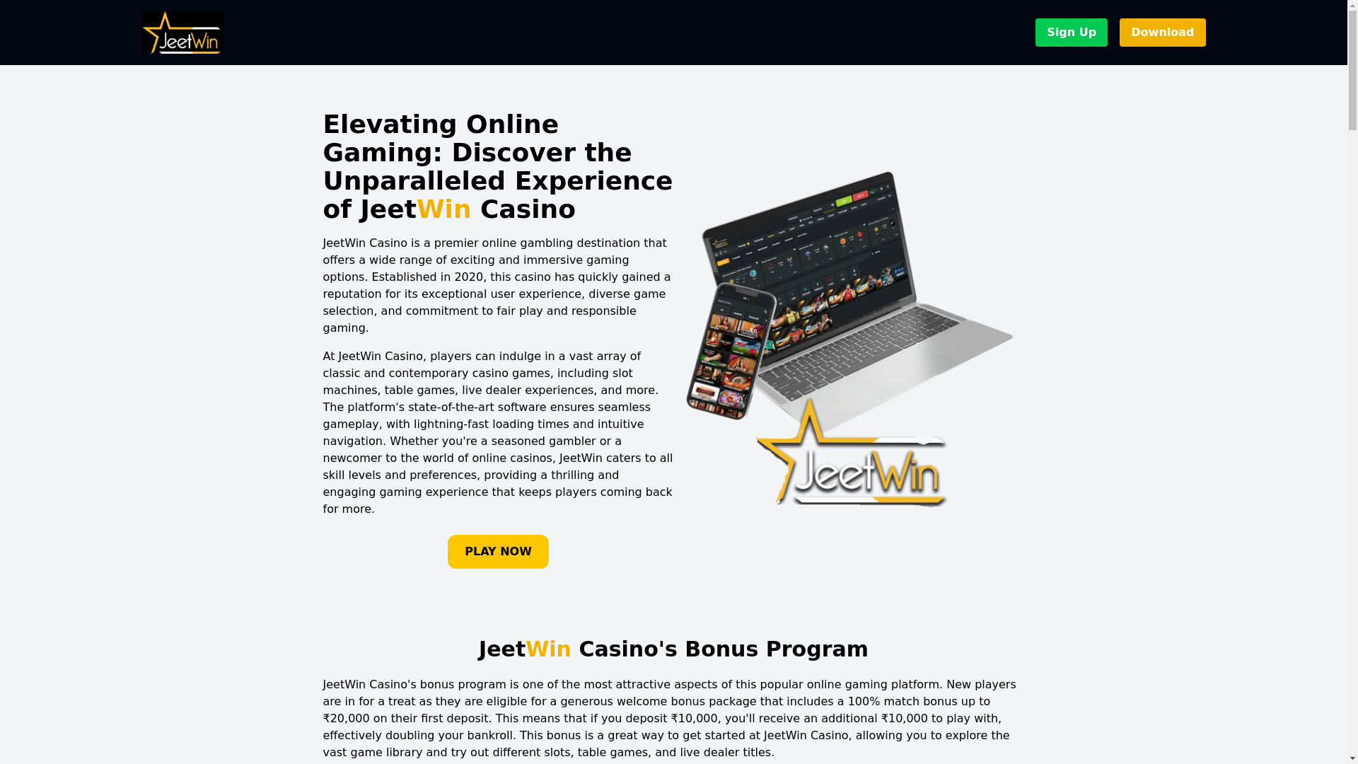 website screenshot of https://jeetwincasinobd.com/