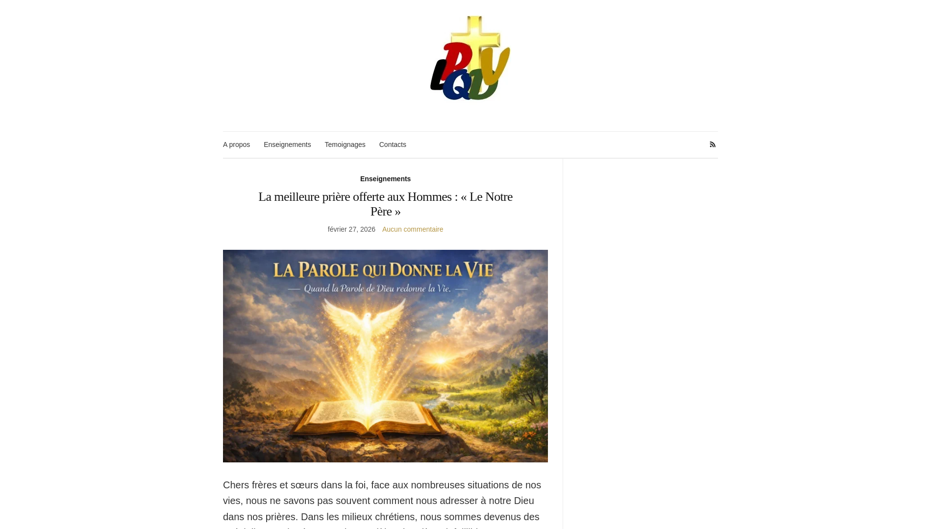 website screenshot of https://laparolequidonnelavie.com/