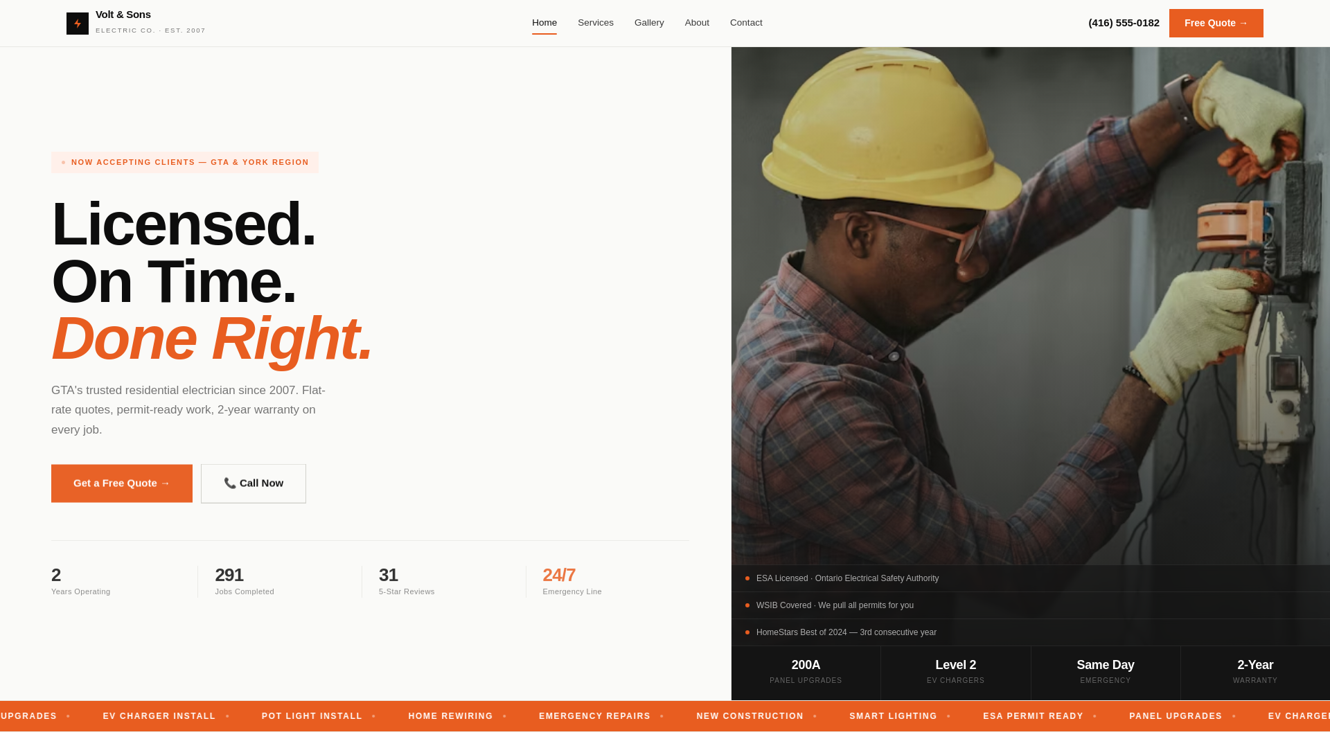 website screenshot of https://voltelectrictemplate.pages.dev/