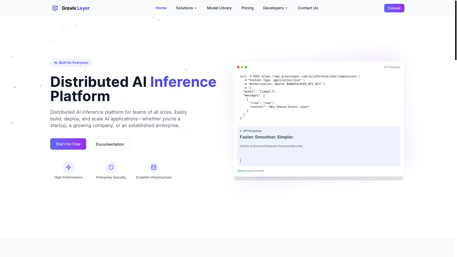 website screenshot of https://gravixlayer.pages.dev/