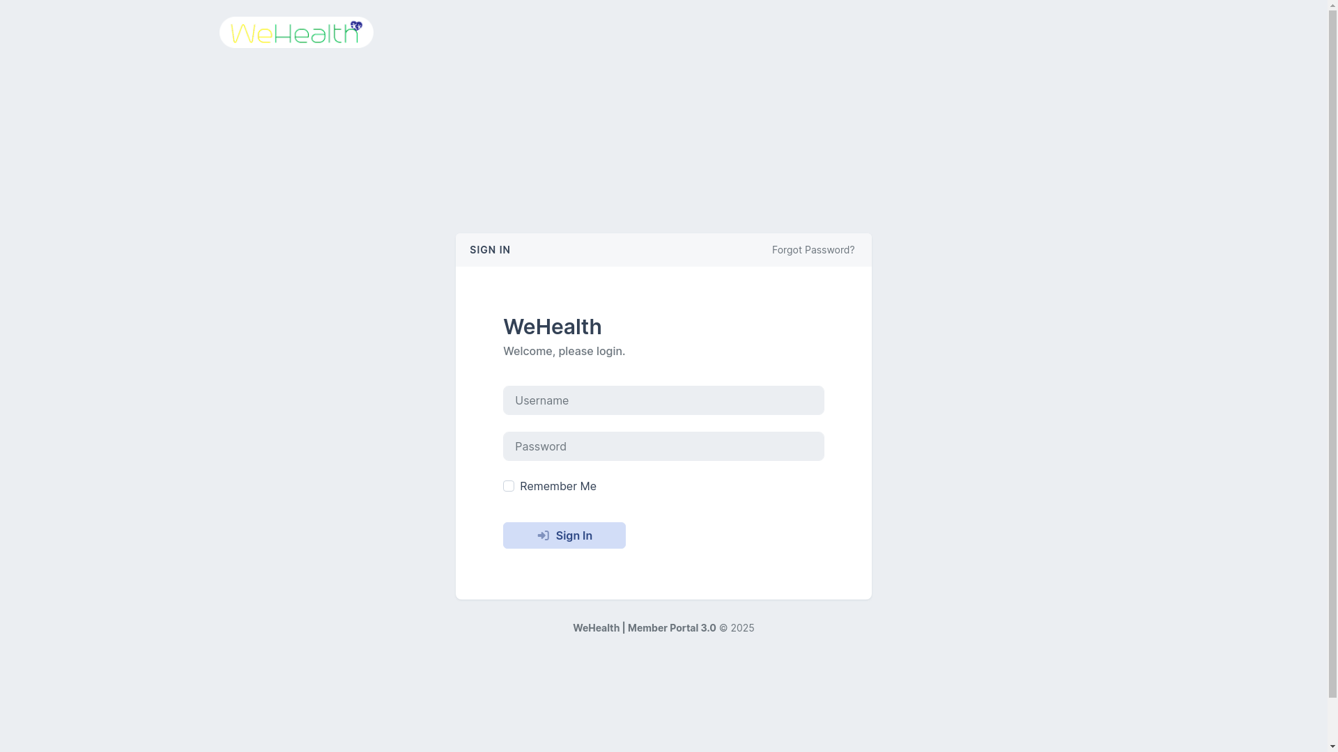 website screenshot of https://wehealthmemberportalv3poc.pages.dev/