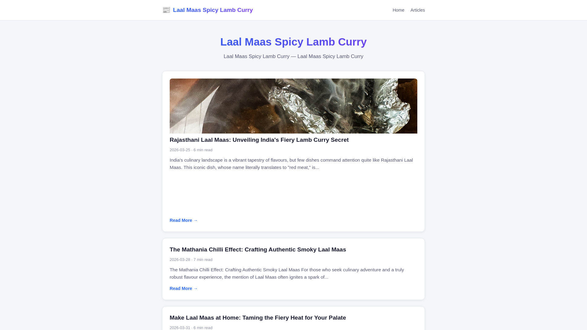 website screenshot of https://laal-maas-spicy-lamb-curry.pages.dev/