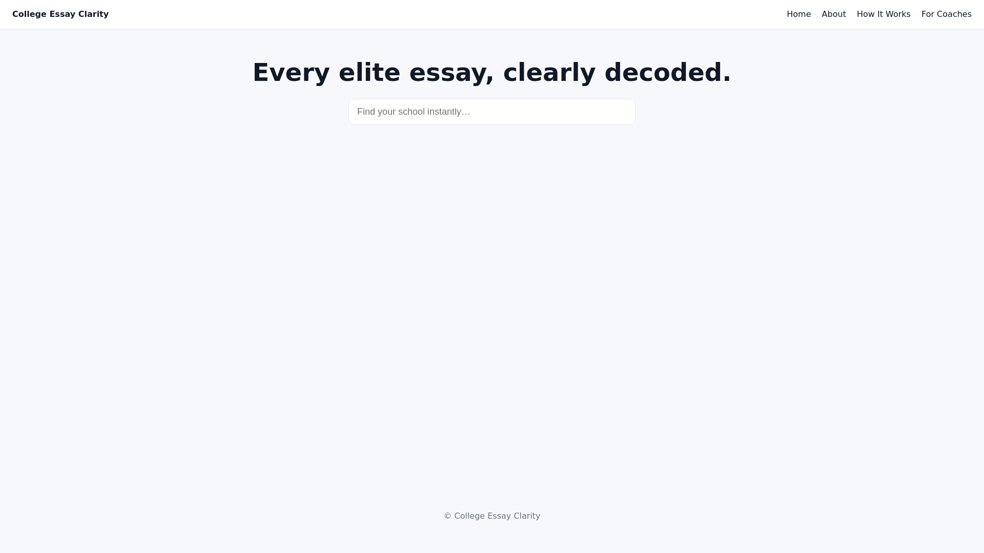 website screenshot of https://collegeessayclarity.com/