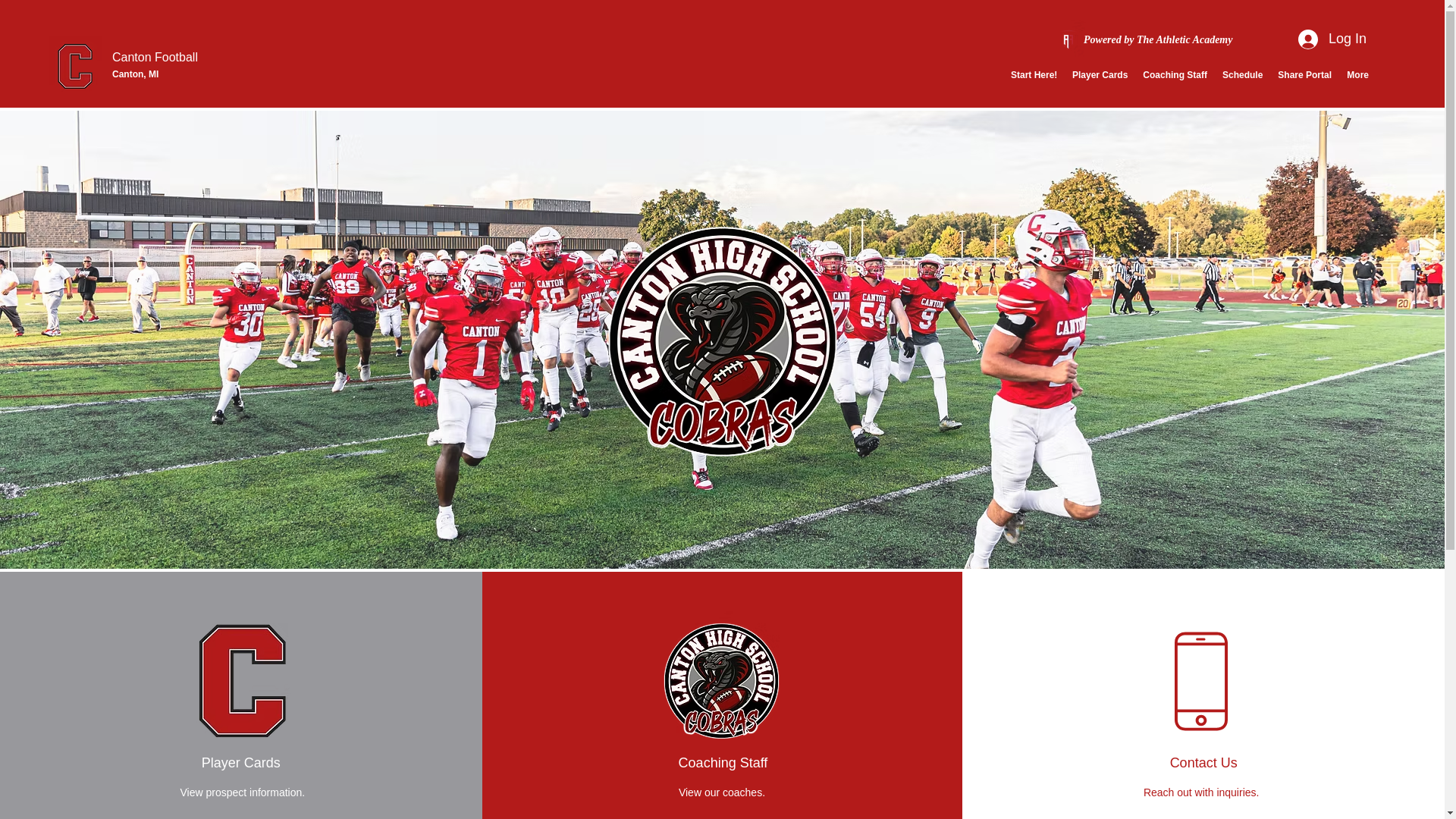 website screenshot of https://cantoncobrasfootball.com/