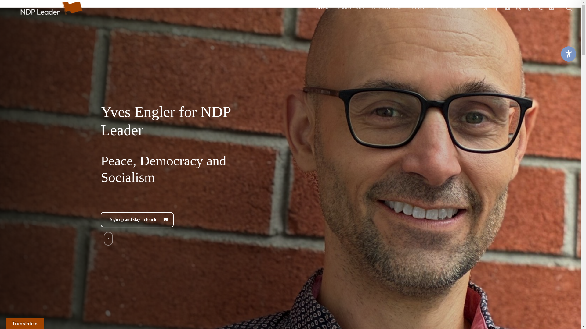 website screenshot of https://yvesforndpleader.org/
