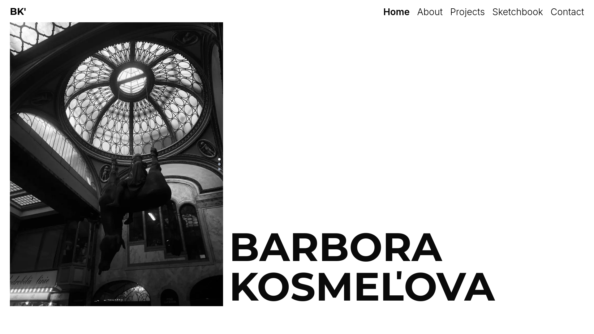 website screenshot of https://barborakosmelova.com/