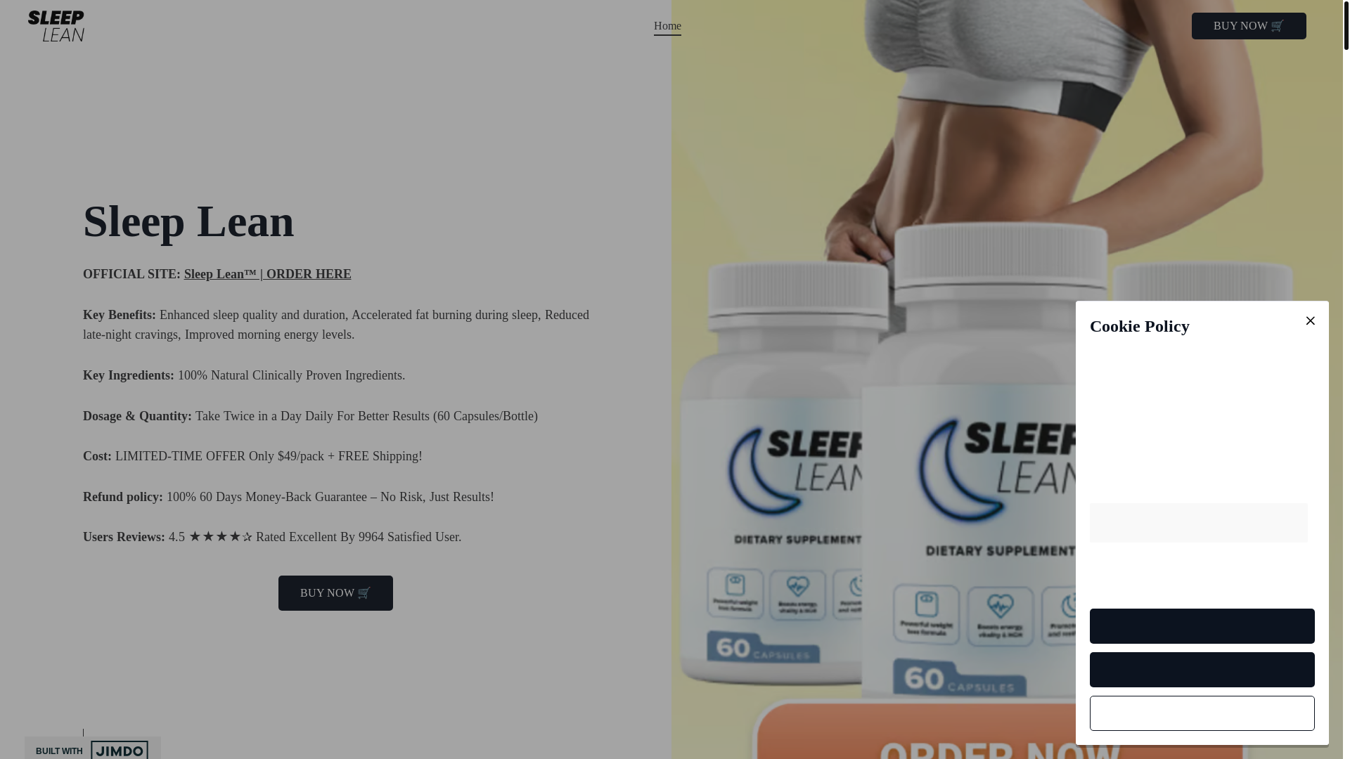 website screenshot of https://sleep-lean-official.jimdosite.com/