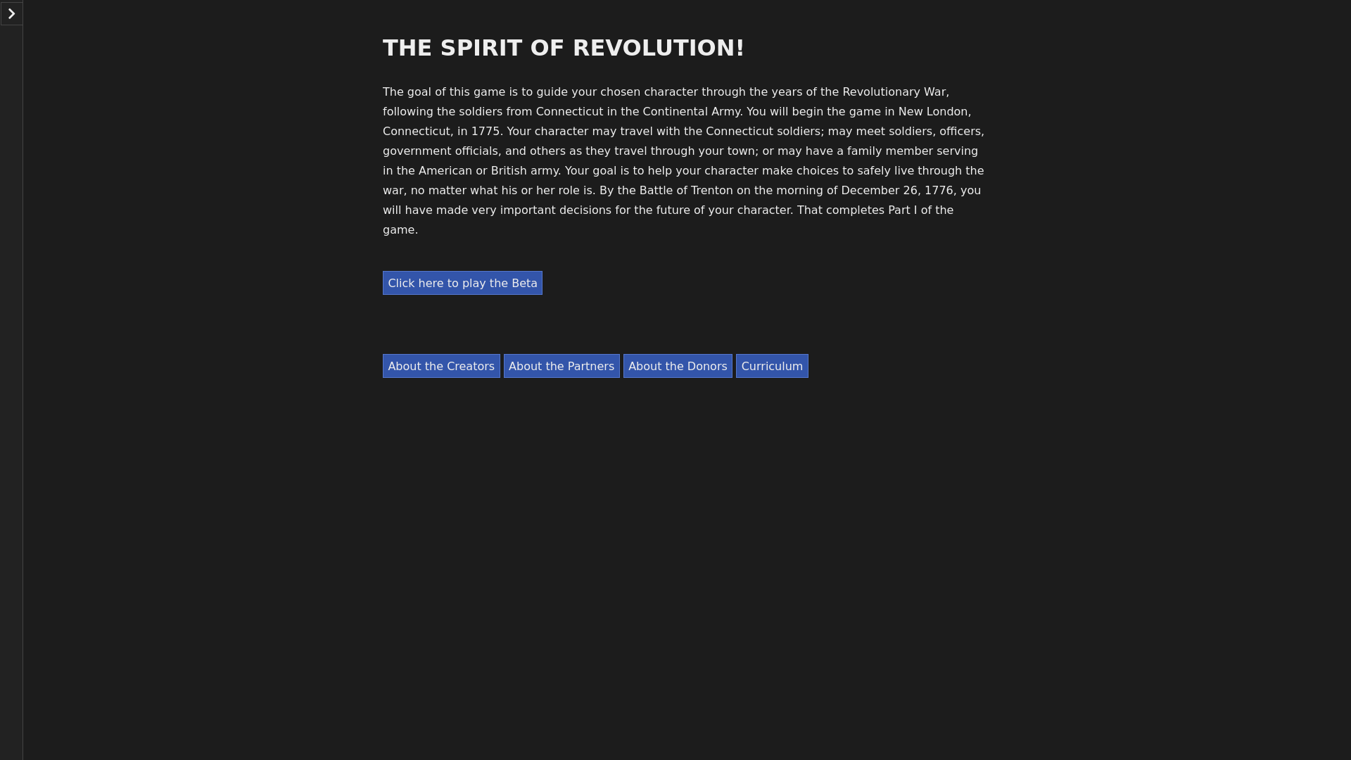 website screenshot of https://spiritofrevolution.org/