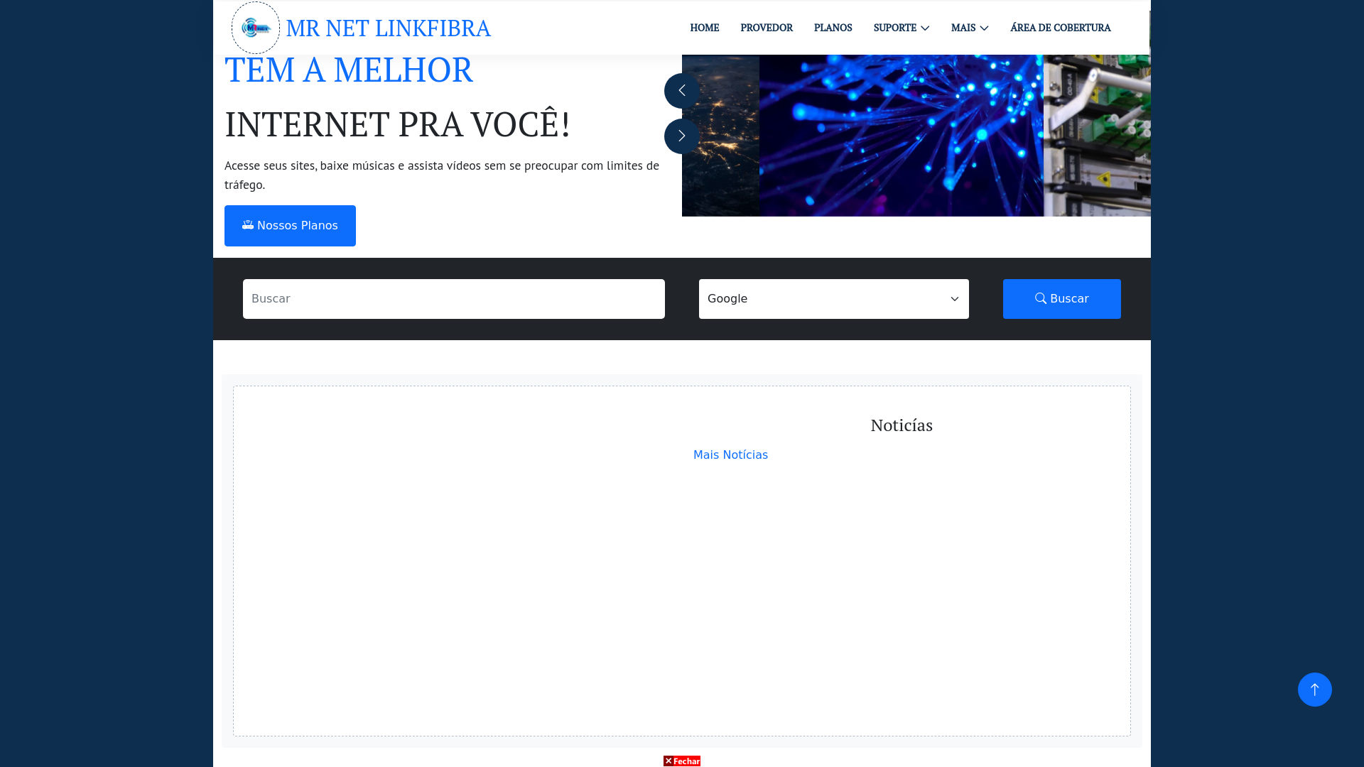 website screenshot of https://mrnetlinkfibra.com
