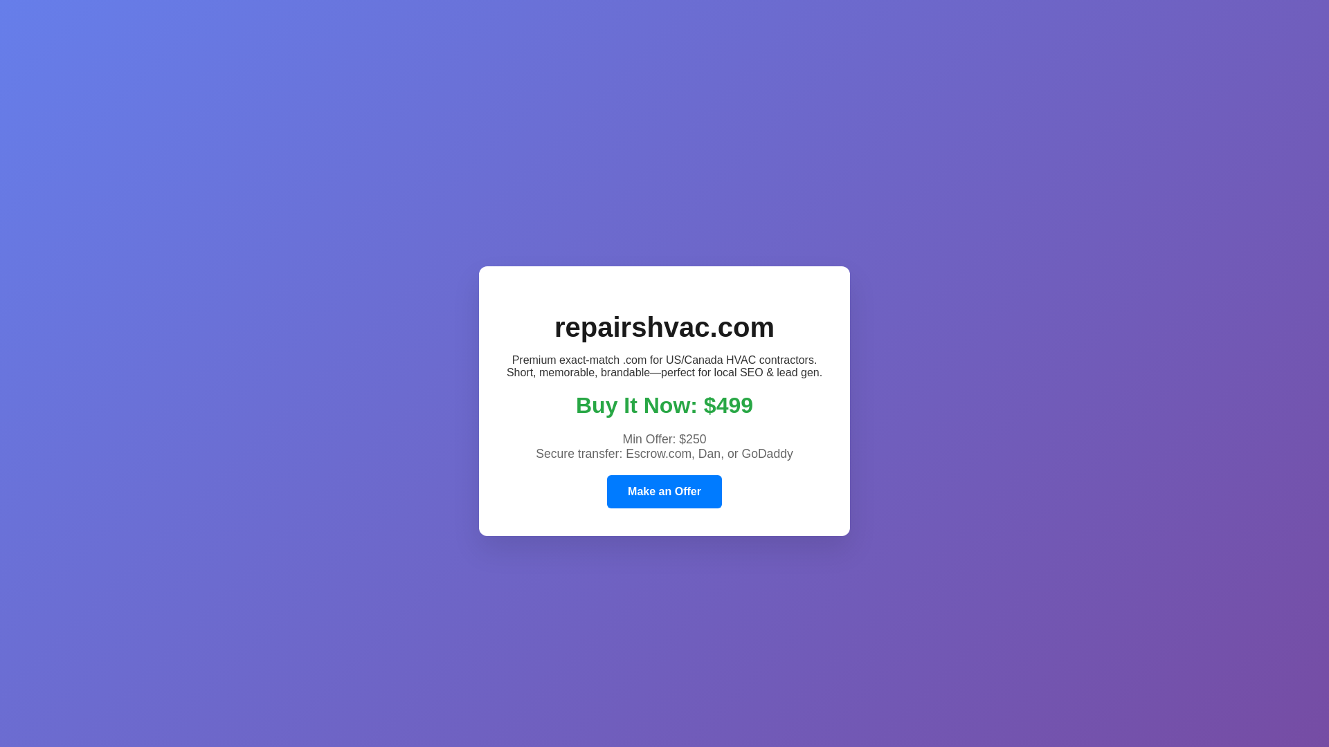 website screenshot of https://repairshvac-landing.pages.dev/