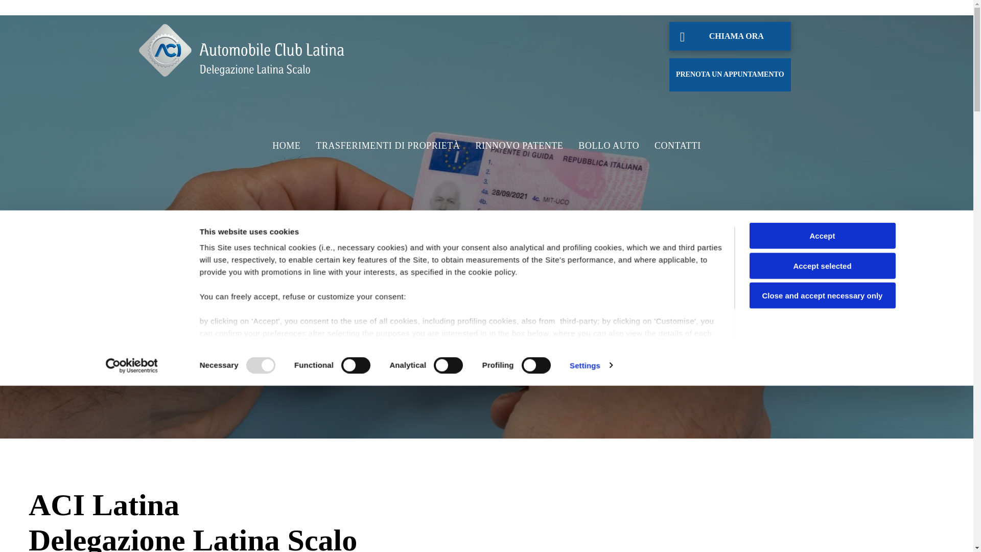 website screenshot of https://delegazioneacilatina.it/