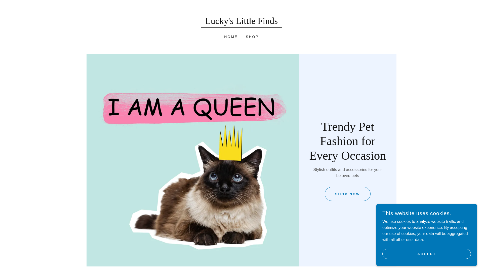 website screenshot of https://luckyslittlefinds.com/