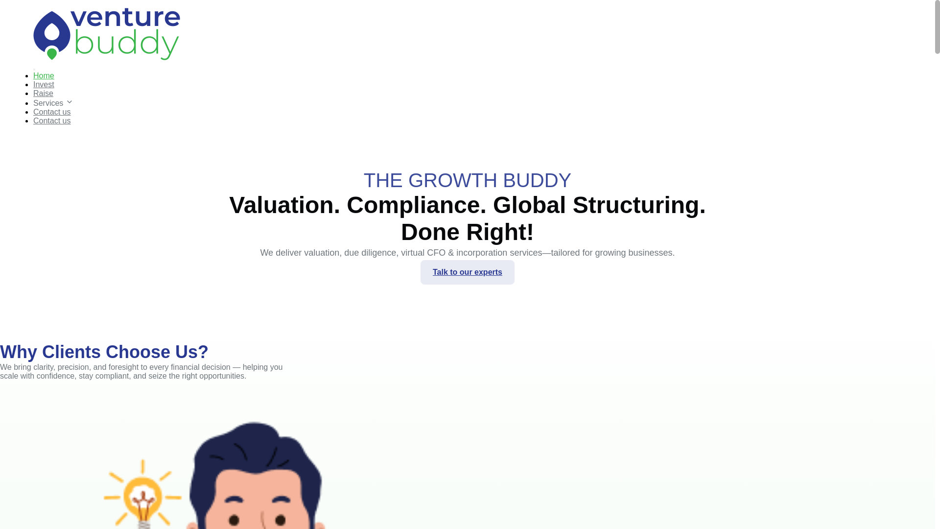 website screenshot of https://venturebuddy-fe-7hf.pages.dev/