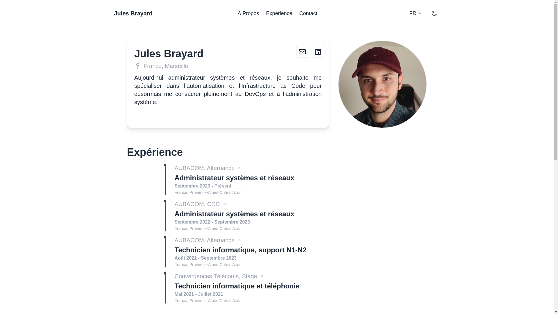 website screenshot of https://cv-en-ligne-brayard.pages.dev/