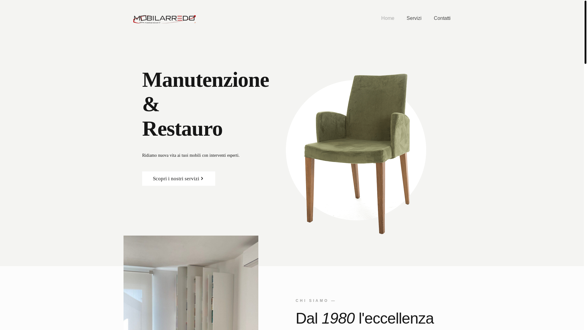 website screenshot of https://mobilarredoferrara.it/
