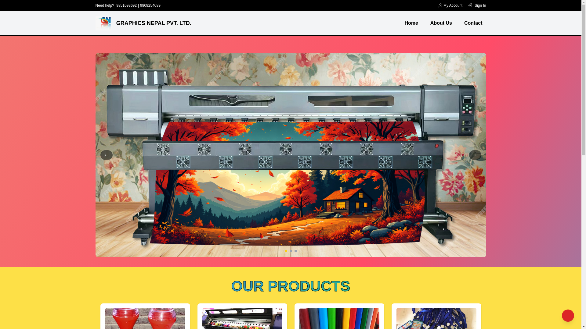 website screenshot of https://graphicsnepal.com.np/