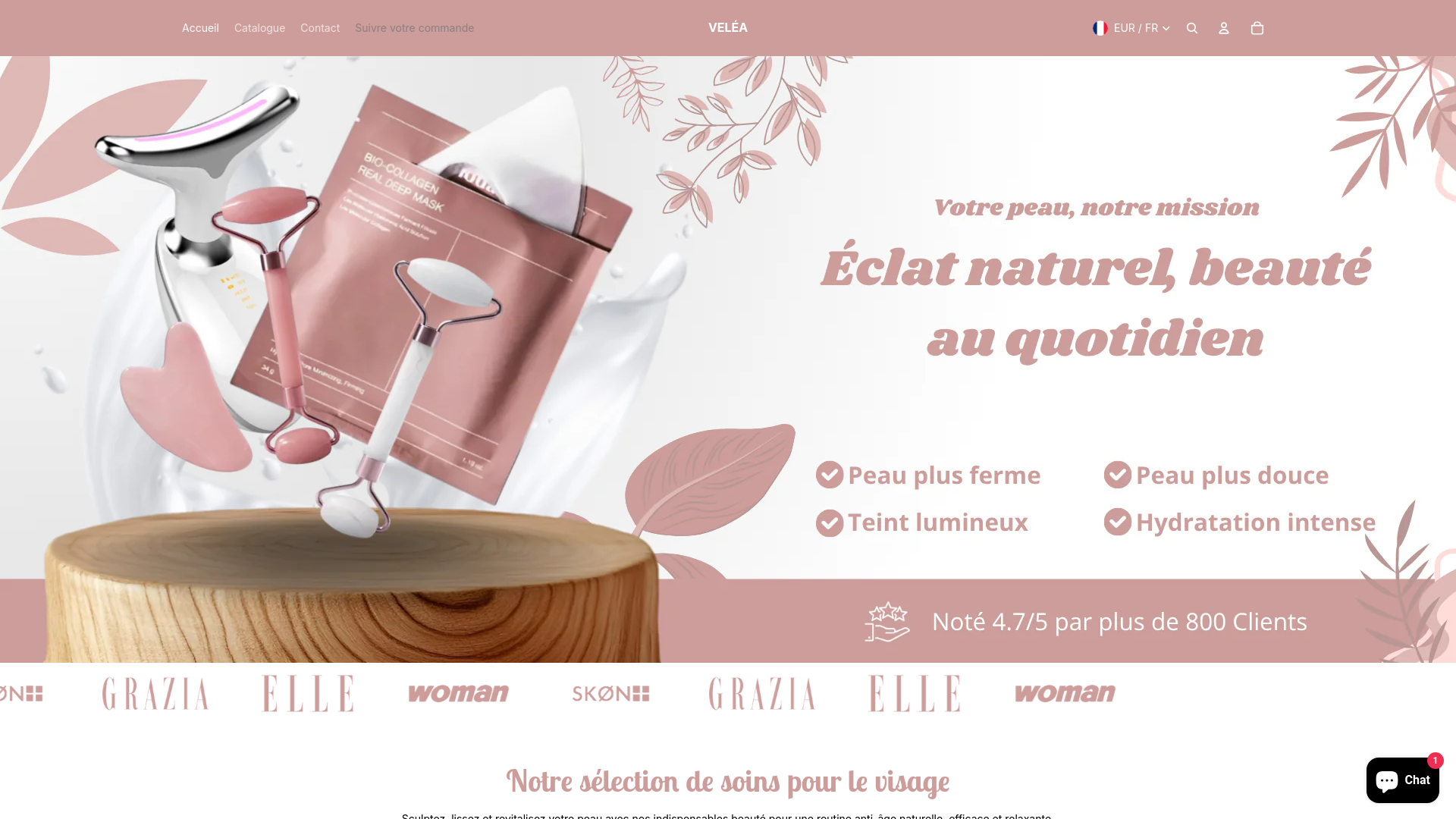 website screenshot of https://velea-paris.fr/