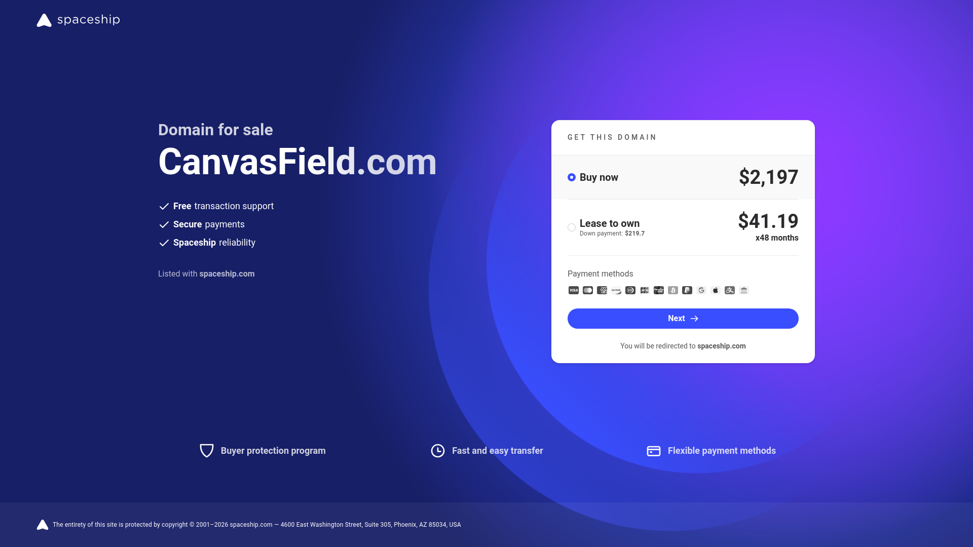 website screenshot of https://canvasfield.com/