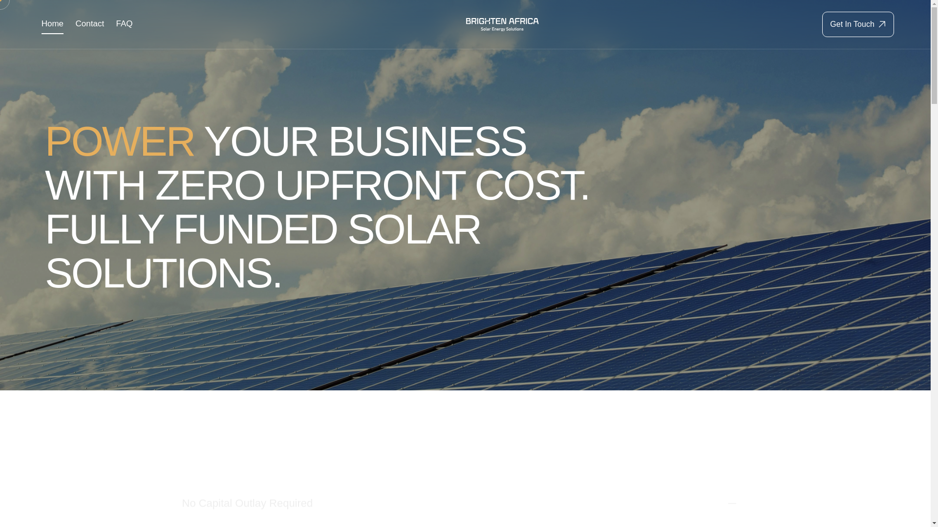website screenshot of https://brightenafrica.co.za/