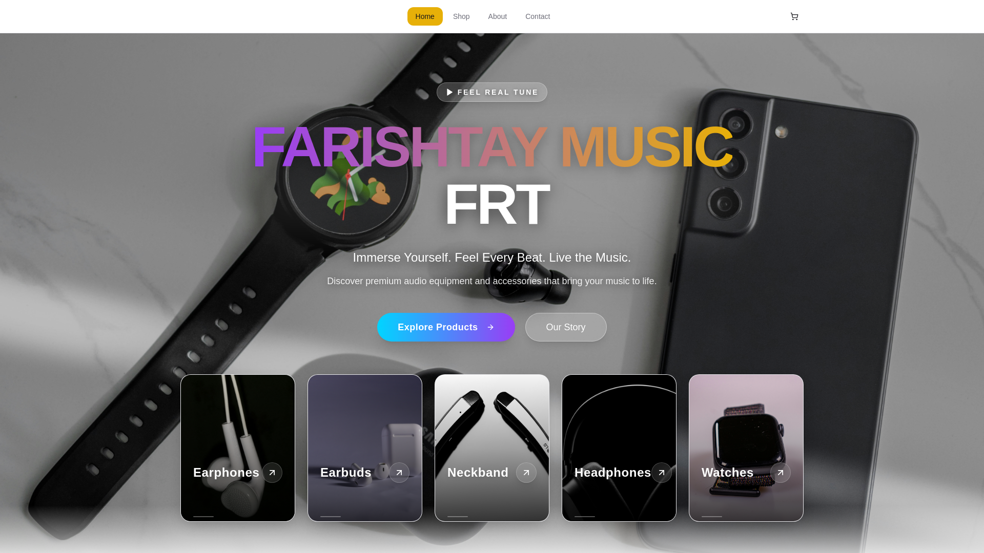 website screenshot of https://farishtay.shop/
