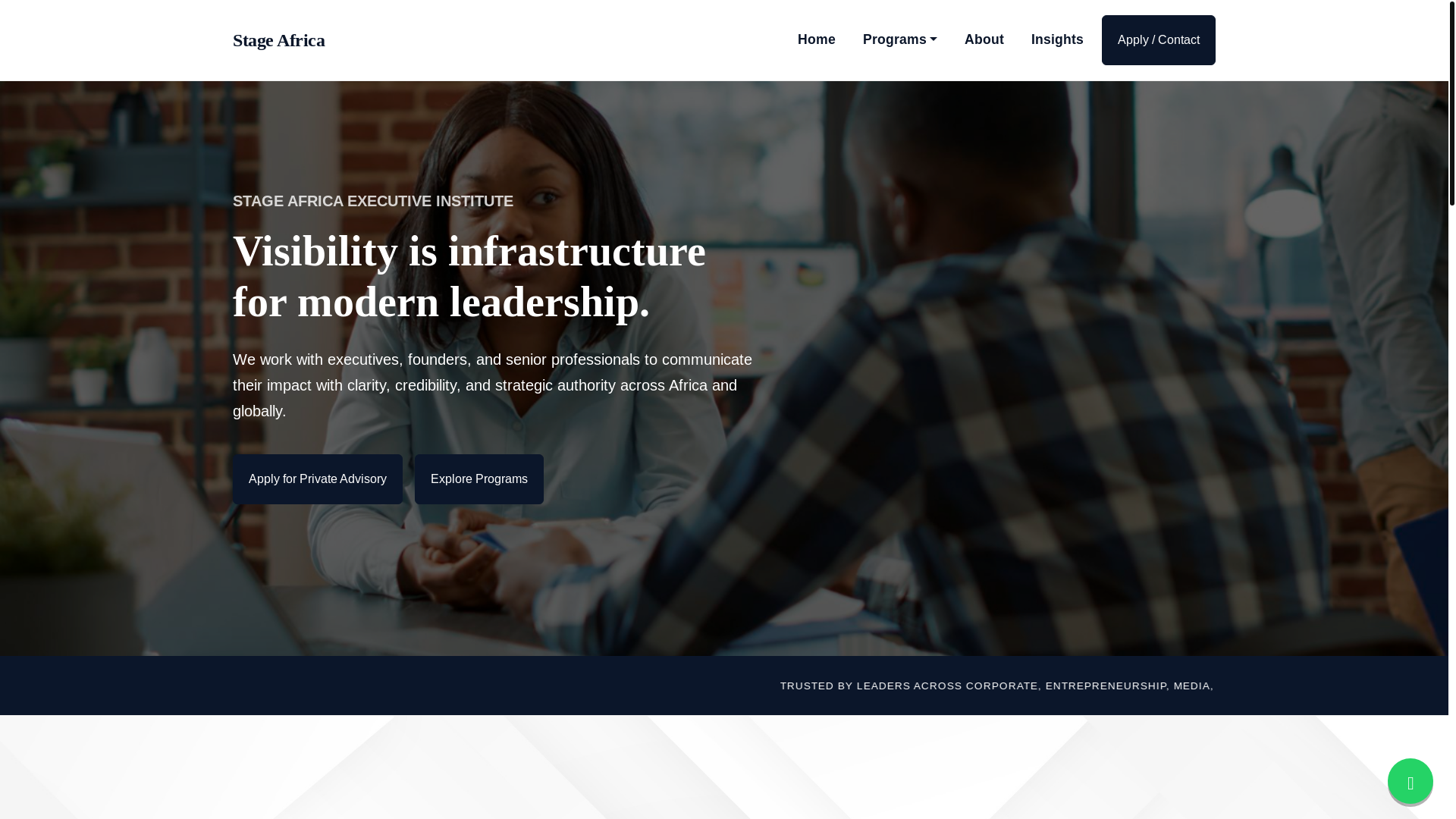 website screenshot of https://stageafricaexecutive.com/