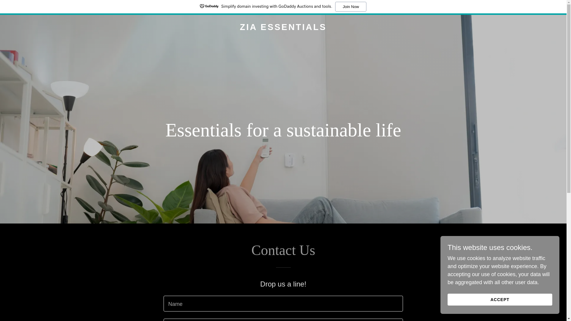 website screenshot of https://ziaessentials.shop/