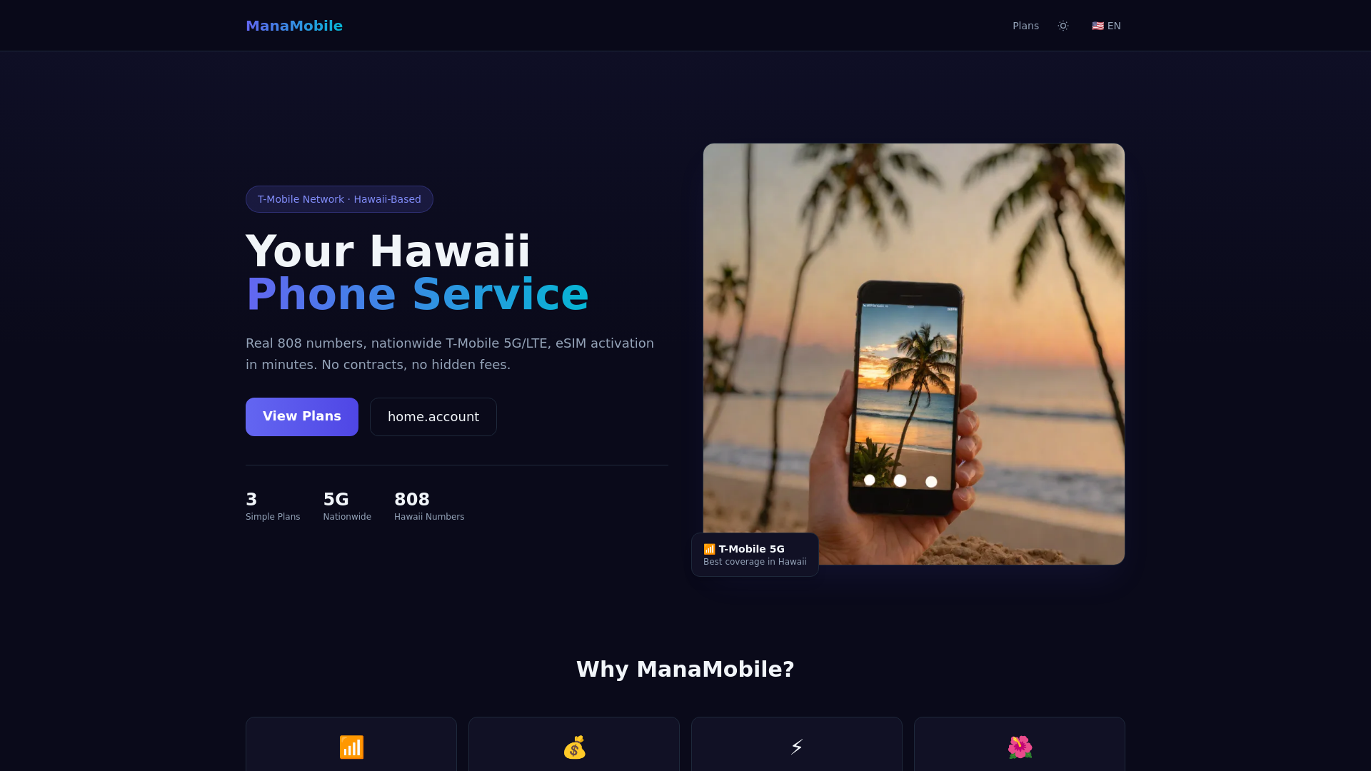 website screenshot of https://manamobile.nz/