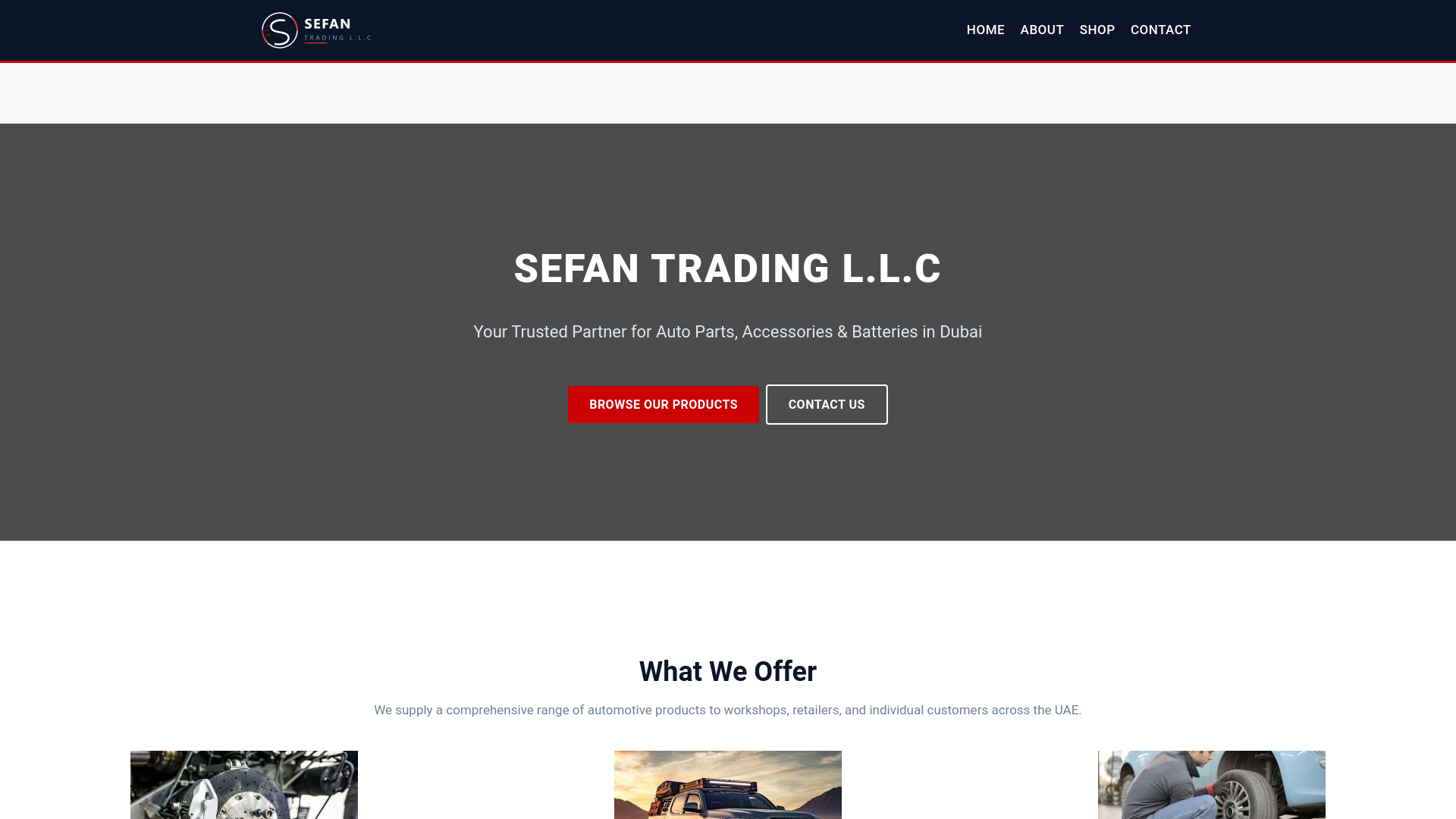 website screenshot of https://sefantrd.com/