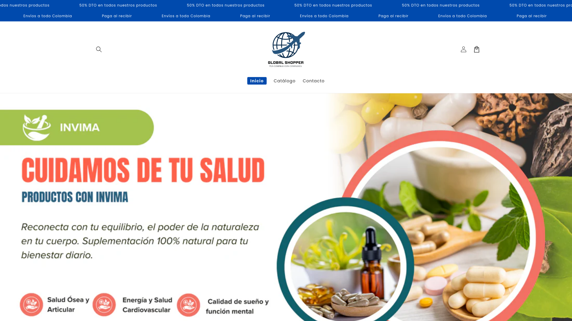 website screenshot of https://globalshop-col.com.co/