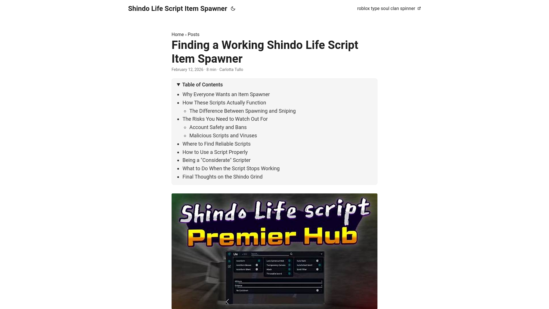 website screenshot of https://shindo-life-script-item-spawner.pages.dev/