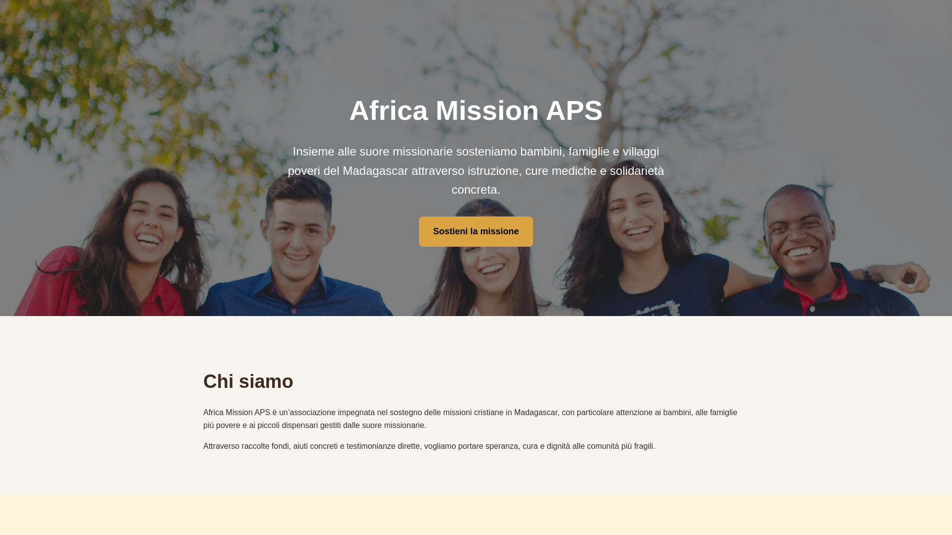 website screenshot of https://africa-mission.it/