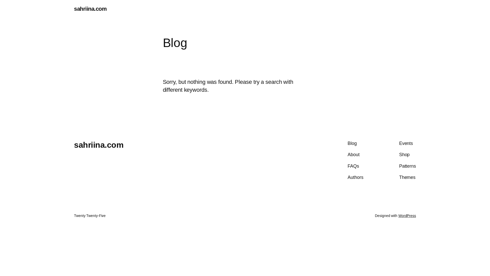 website screenshot of https://sahriina.com/