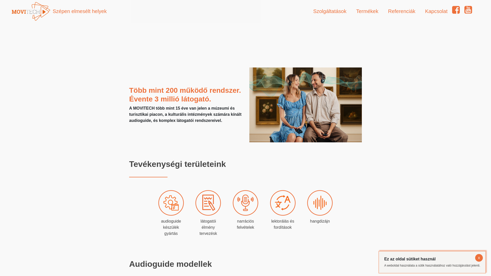 website screenshot of https://movitechguide.hu