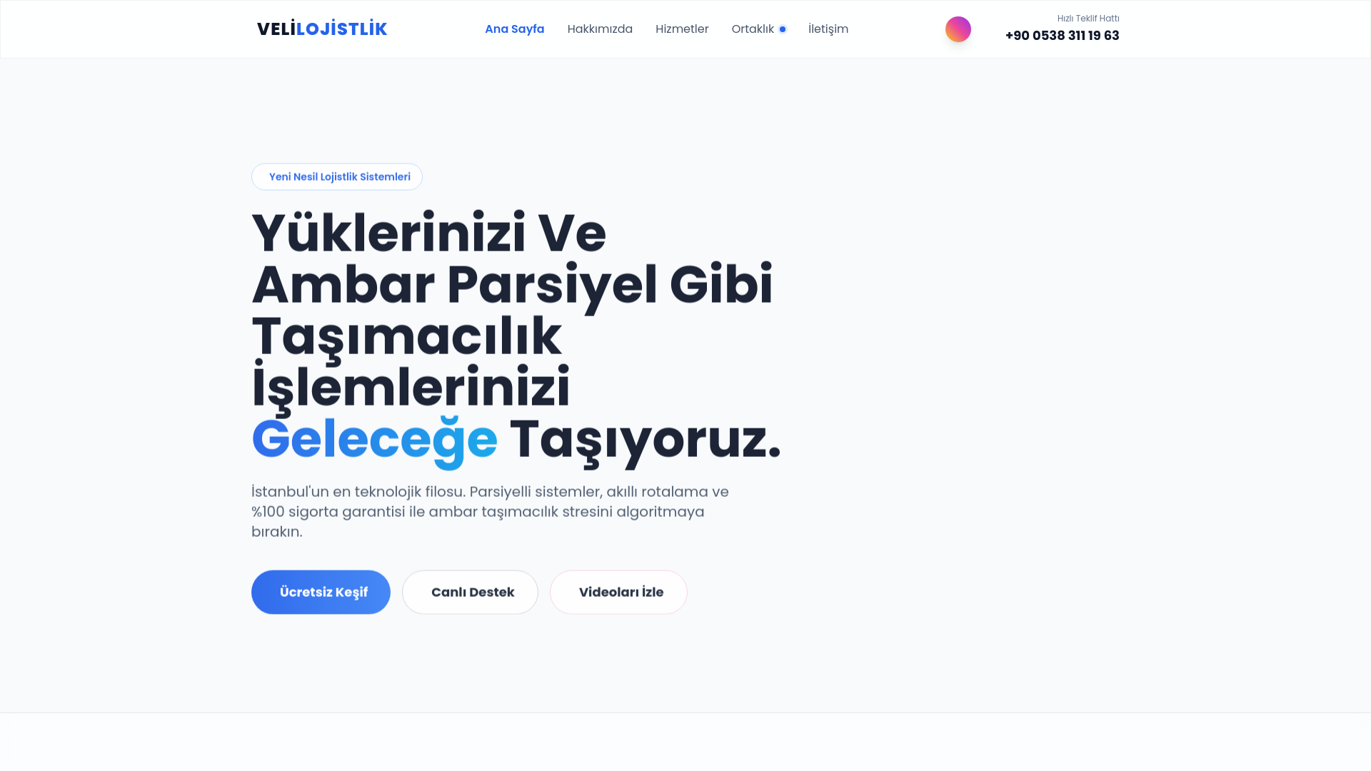website screenshot of https://istanbulvelilojistik.com.tr