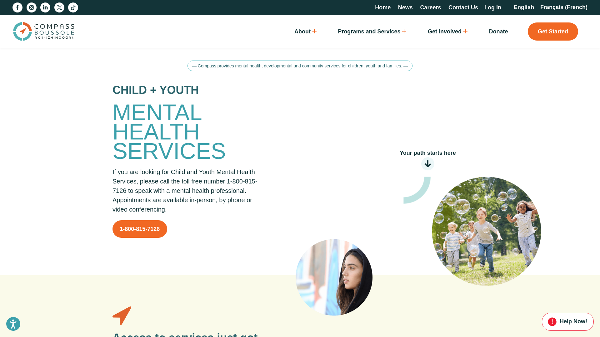 website screenshot of https://compassnortheast.ca/