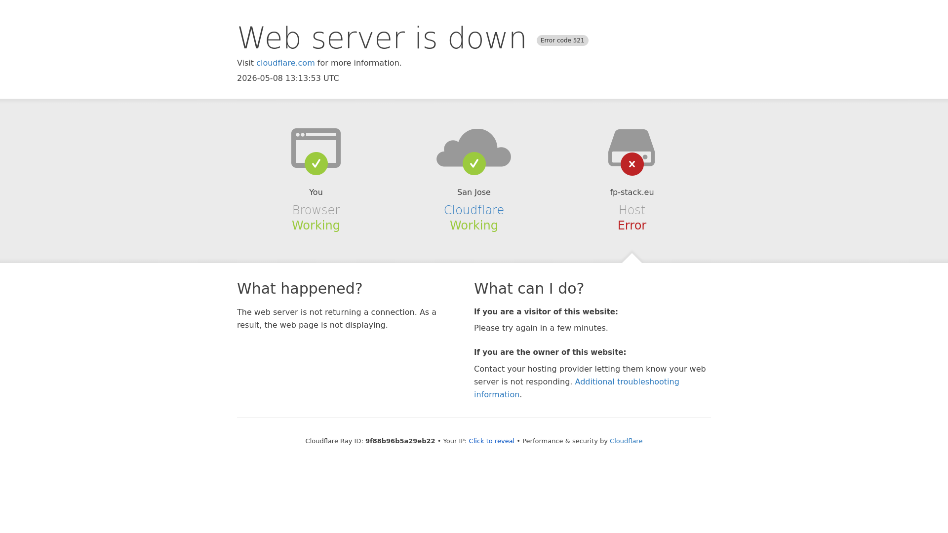 website screenshot of https://fp-stack.eu/