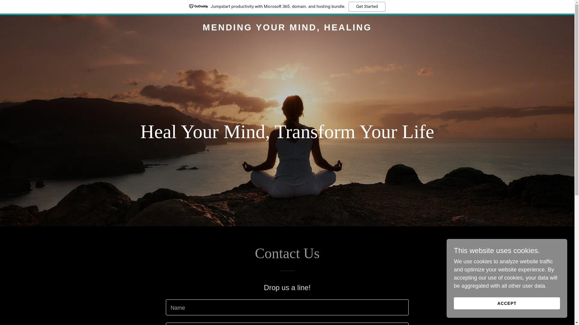 website screenshot of https://mendingyourmind-healing.com/