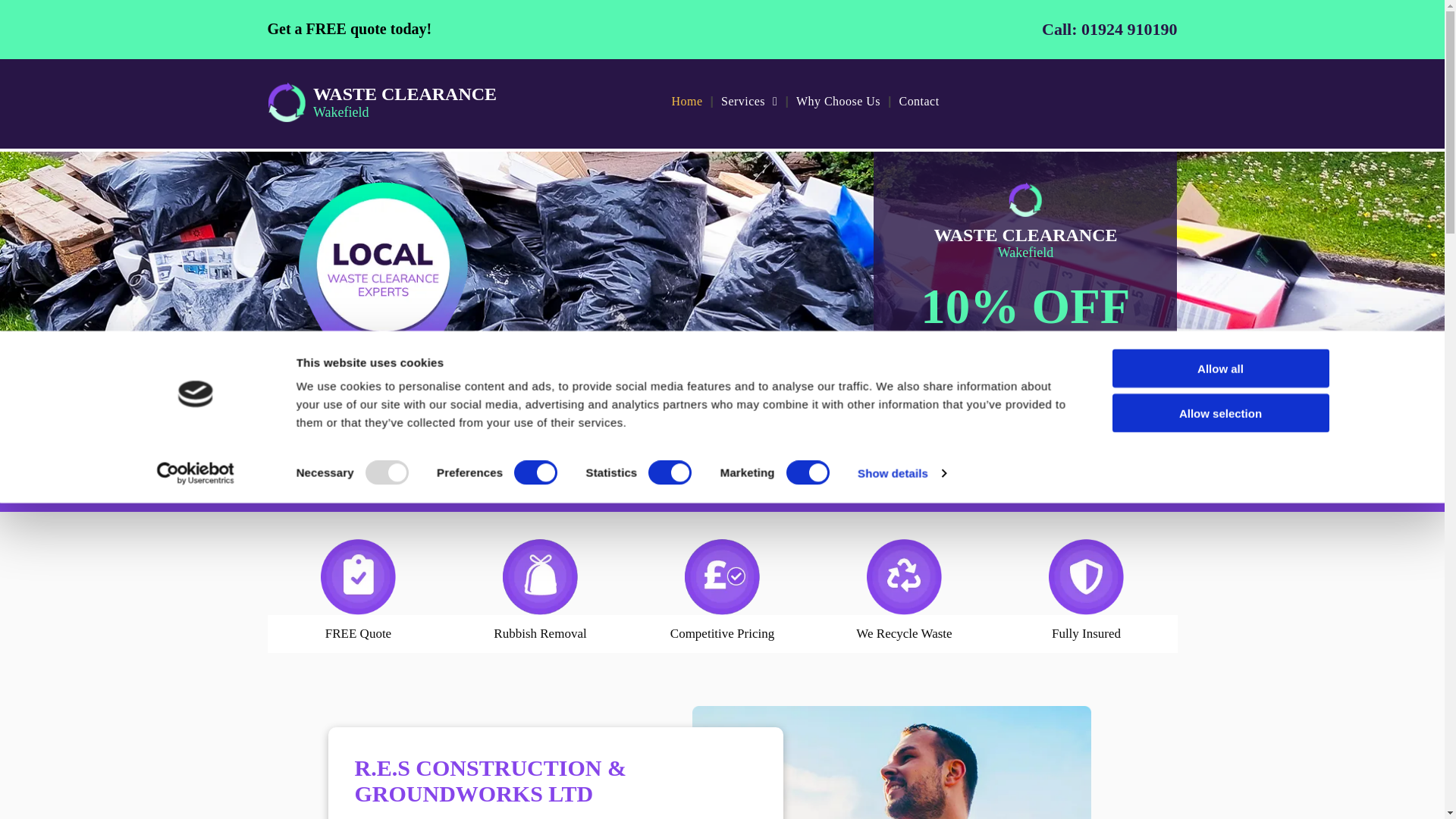 website screenshot of https://reswasteclearancewakefield.co.uk/
