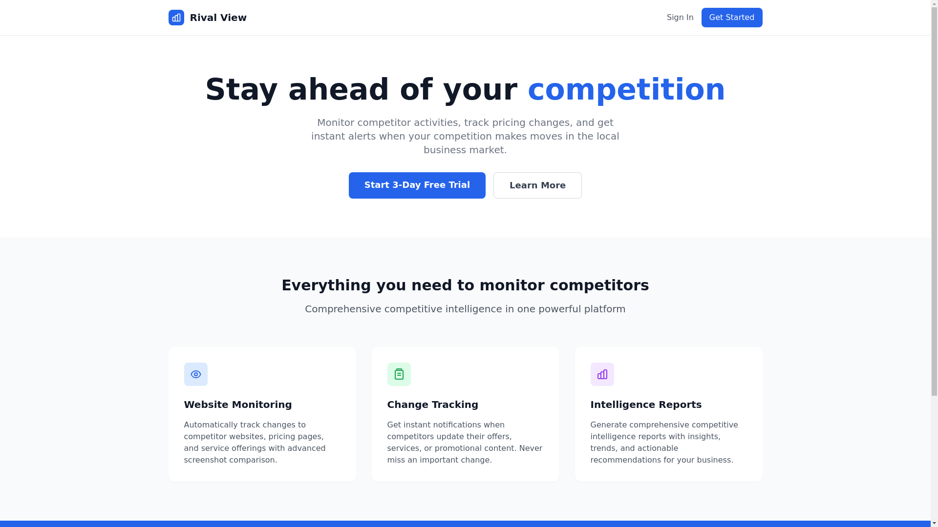 website screenshot of https://therivalview.com/